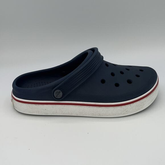 CROCS Off Court Clogs Navy Slip On Casual Sandal Men's Size M5 W7 Pre-owned Flag - Picture 10 of 13